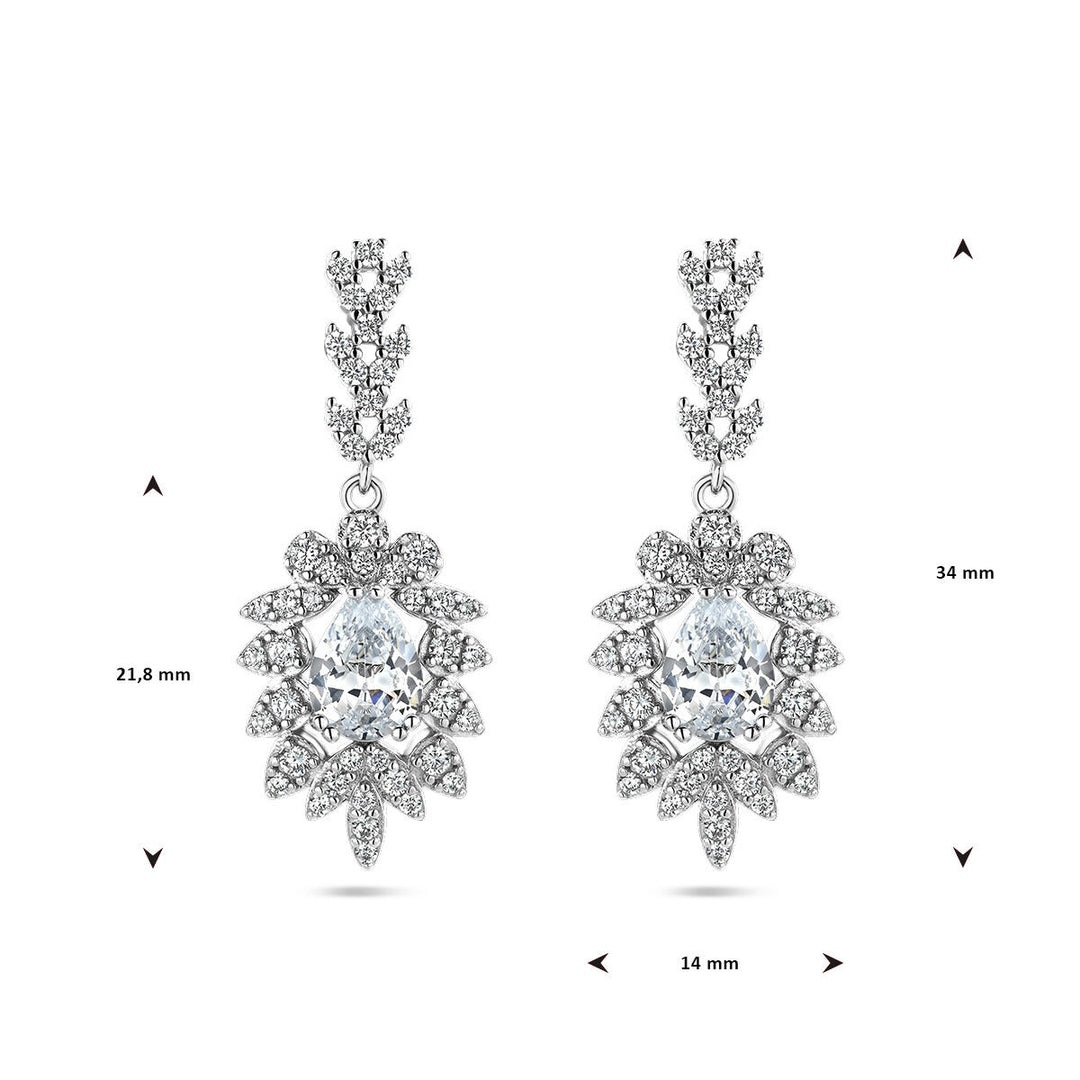 oorhangers zirkonia zilver gerhodineerd