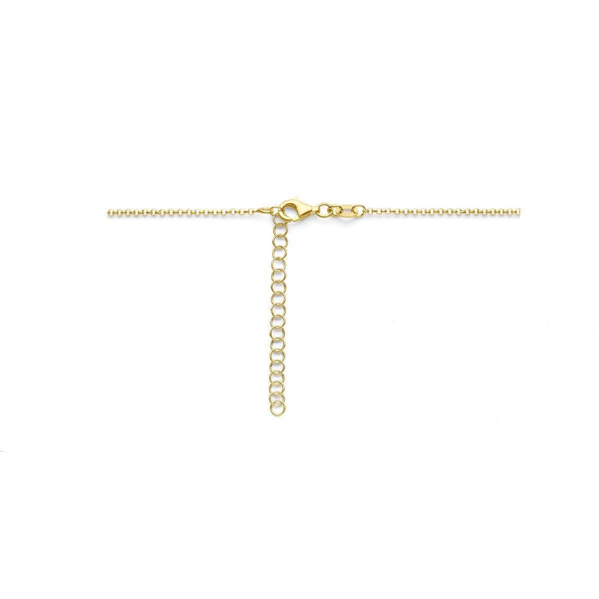 collar corazón 1,5 mm 42 + 5 cm 3 micrones plata chapado en oro amarillo
