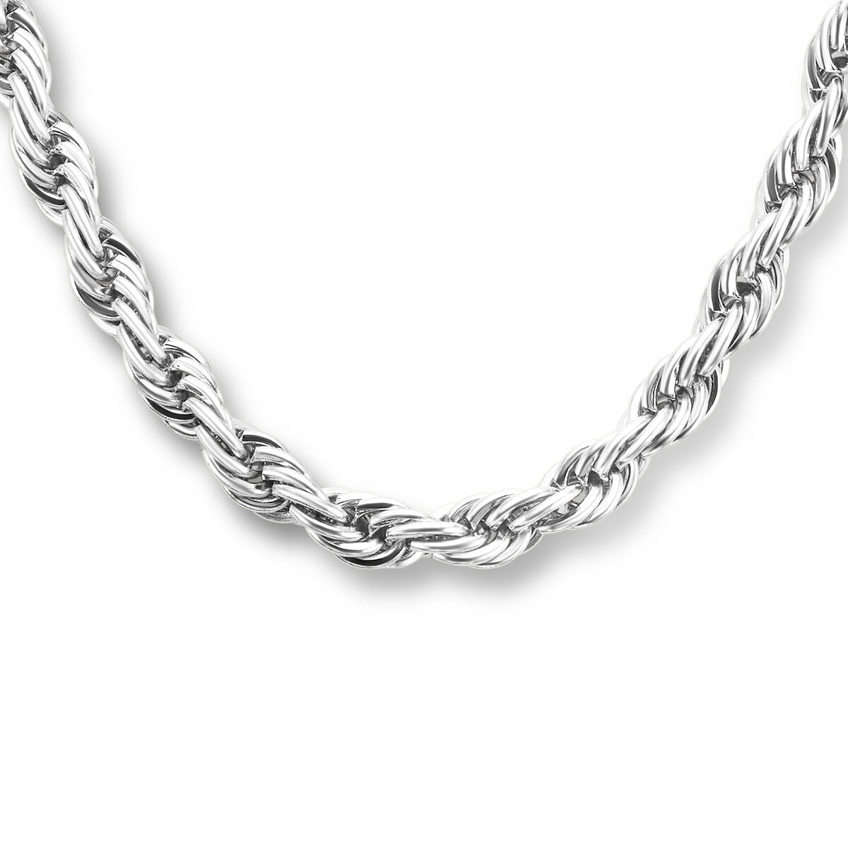 Collar de acero inoxidable trenzado de 5,7 mm y 43 + 3 cm de longitud.
