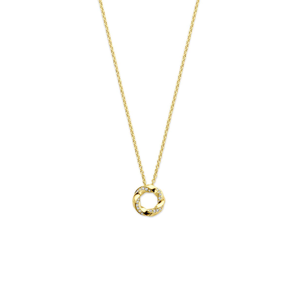 collar diamante 0.06ct h si 44 cm oro amarillo 14K
