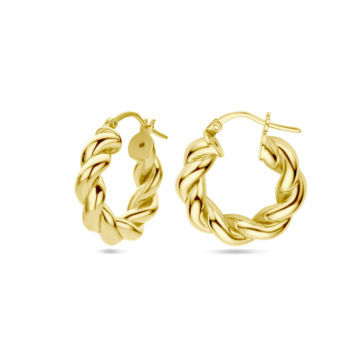 aros retorcidos 1 micrón plata chapado en oro amarillo