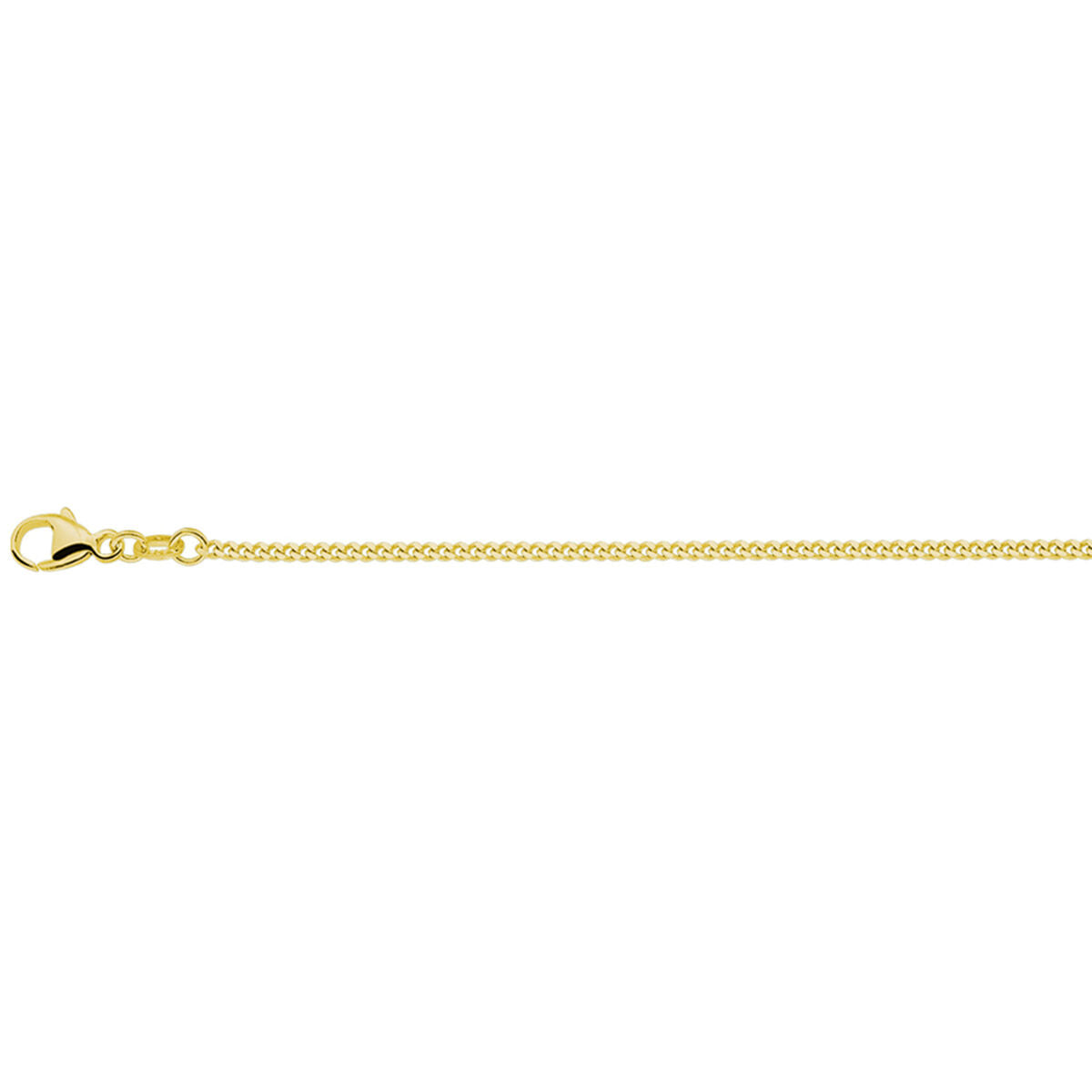 Collar gourmette de 1,4 mm, acabado en plata dorada amarilla, con cierre de langosta.