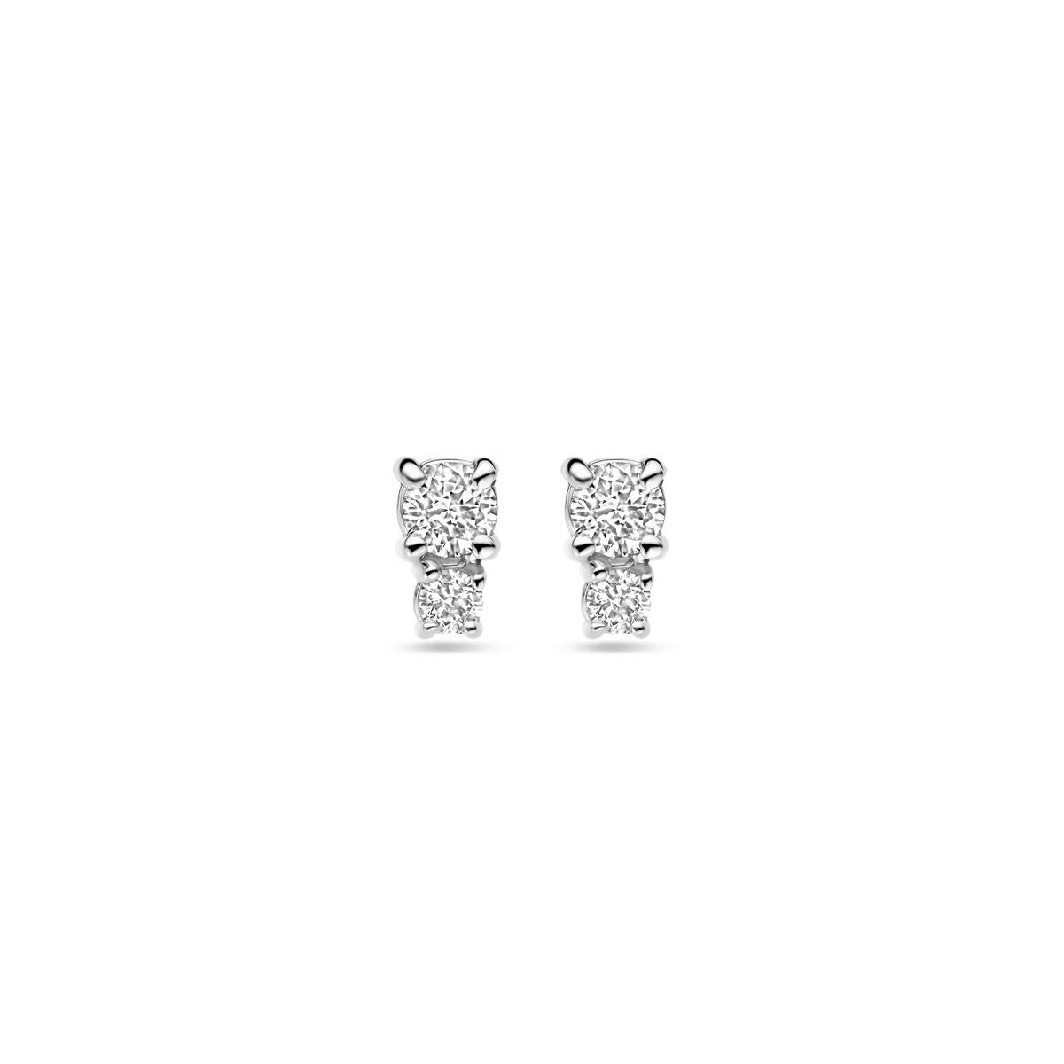 Pendientes de diamante de 0,26 ct (2x 0,13 ct) en oro blanco de 18K, con un diseño de 5,5 mm.
