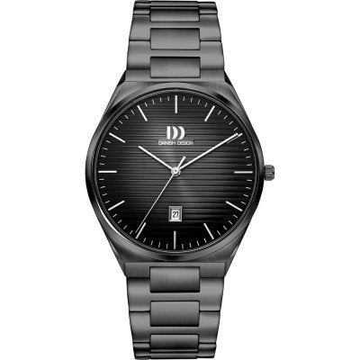 Reloj de hombre con esfera gris, caja y correa de acero inoxidable, diseño minimalista.