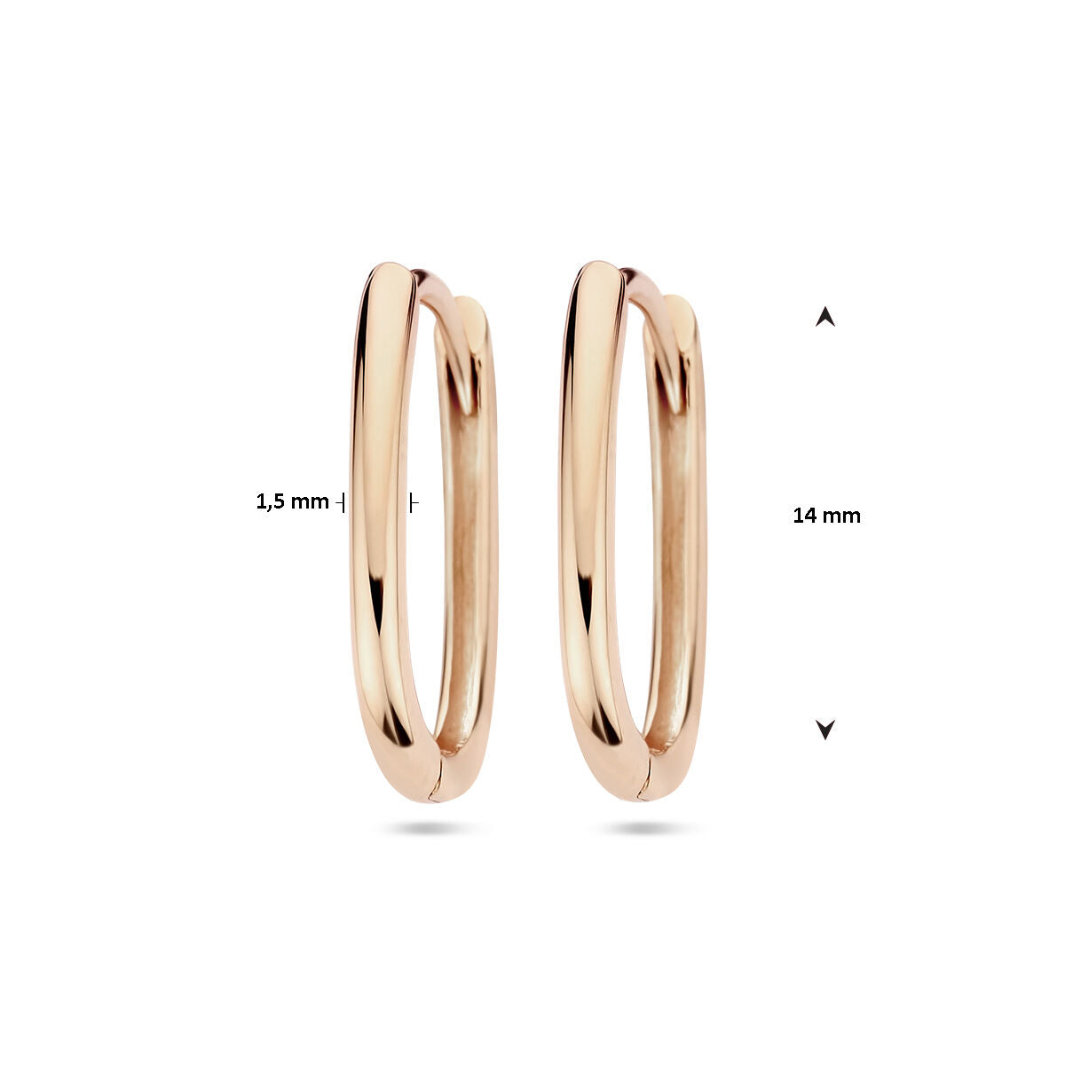 aros paperclip 14K oro rosa