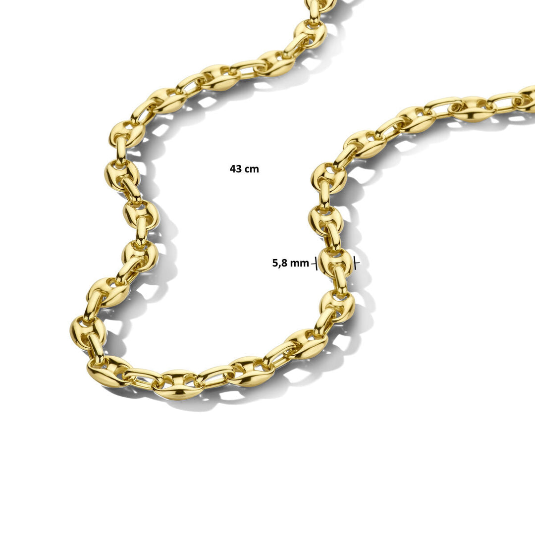 collar grano de café 5,8 mm 43 cm 14K oro amarillo