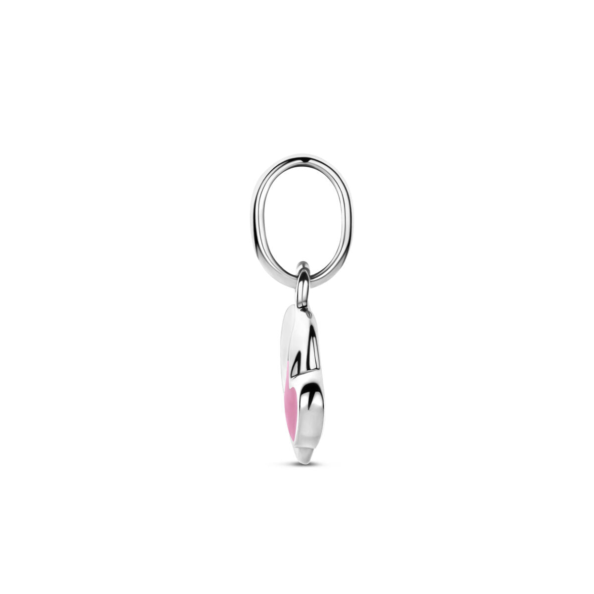 Colgante infantil de plata corazón con esmalte rosa – pequeño gesto, gran corazón