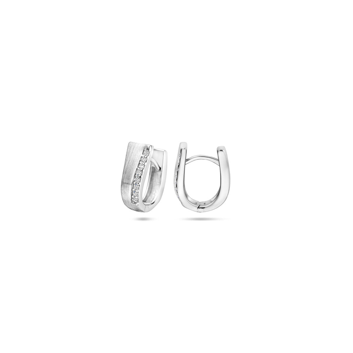 aros de circonita 14 mm poli/mate plata rodiada