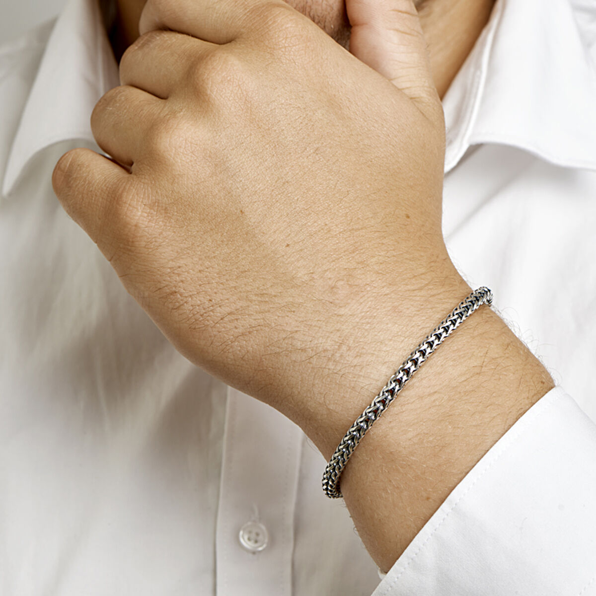pulsera oxi vossestaart 4,5 mm plata geoxidada