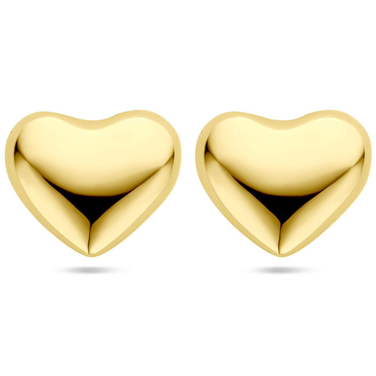 pendientes de botón corazones 27 mm 1 micron plata chapado en oro amarillo
