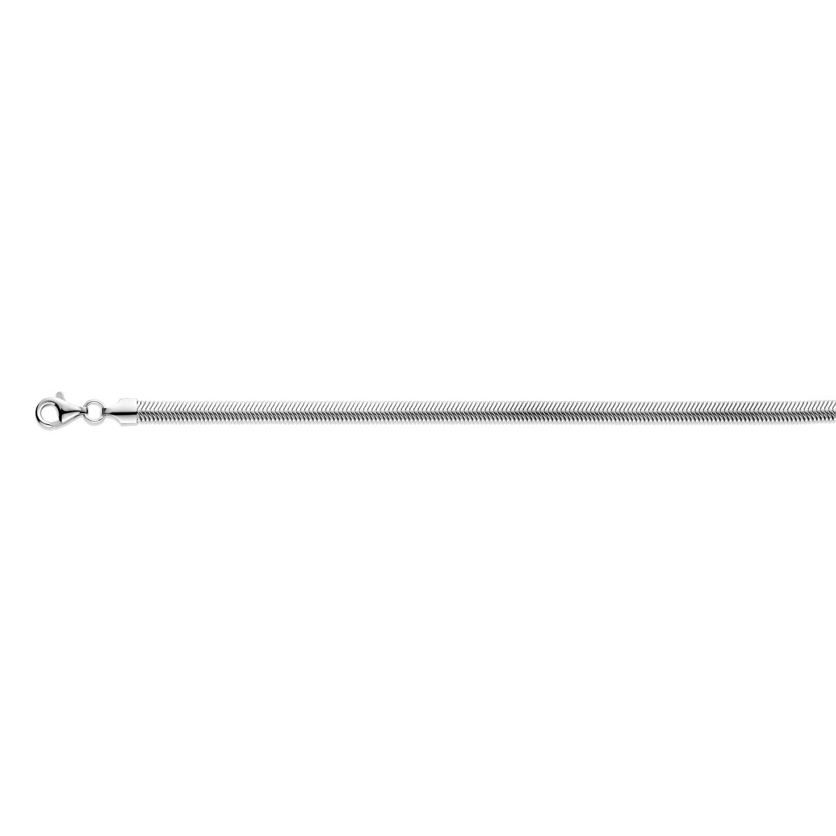 Pulsera de plata rhodinizada de 4,2 mm de grosor con cierre de mosquetón.