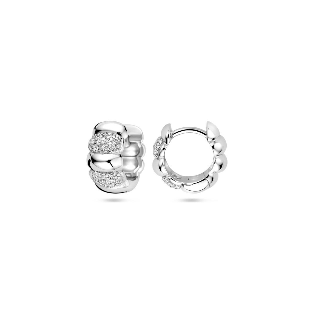 aros de circonita 11 mm plata rodiada