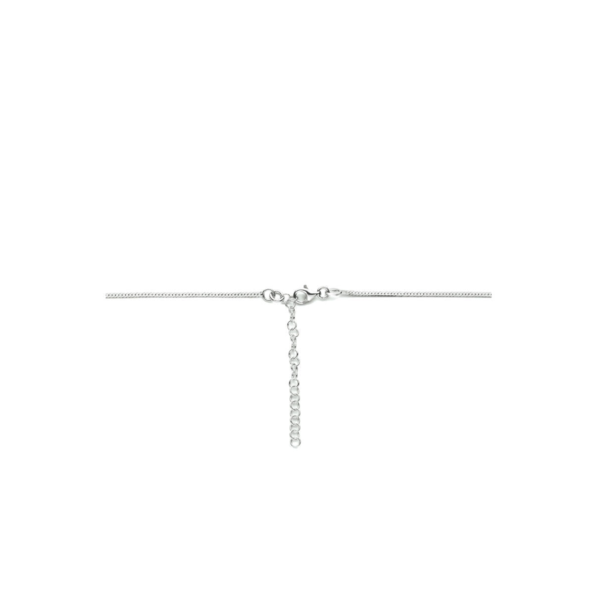 collar serpiente plano 1,7 mm 40 + 5 cm plata rodiado