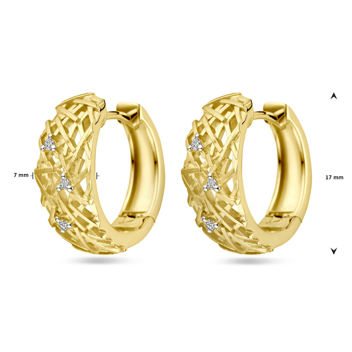 aros diamante 0.05ct (2x 0.025ct) h si oro amarillo 14K