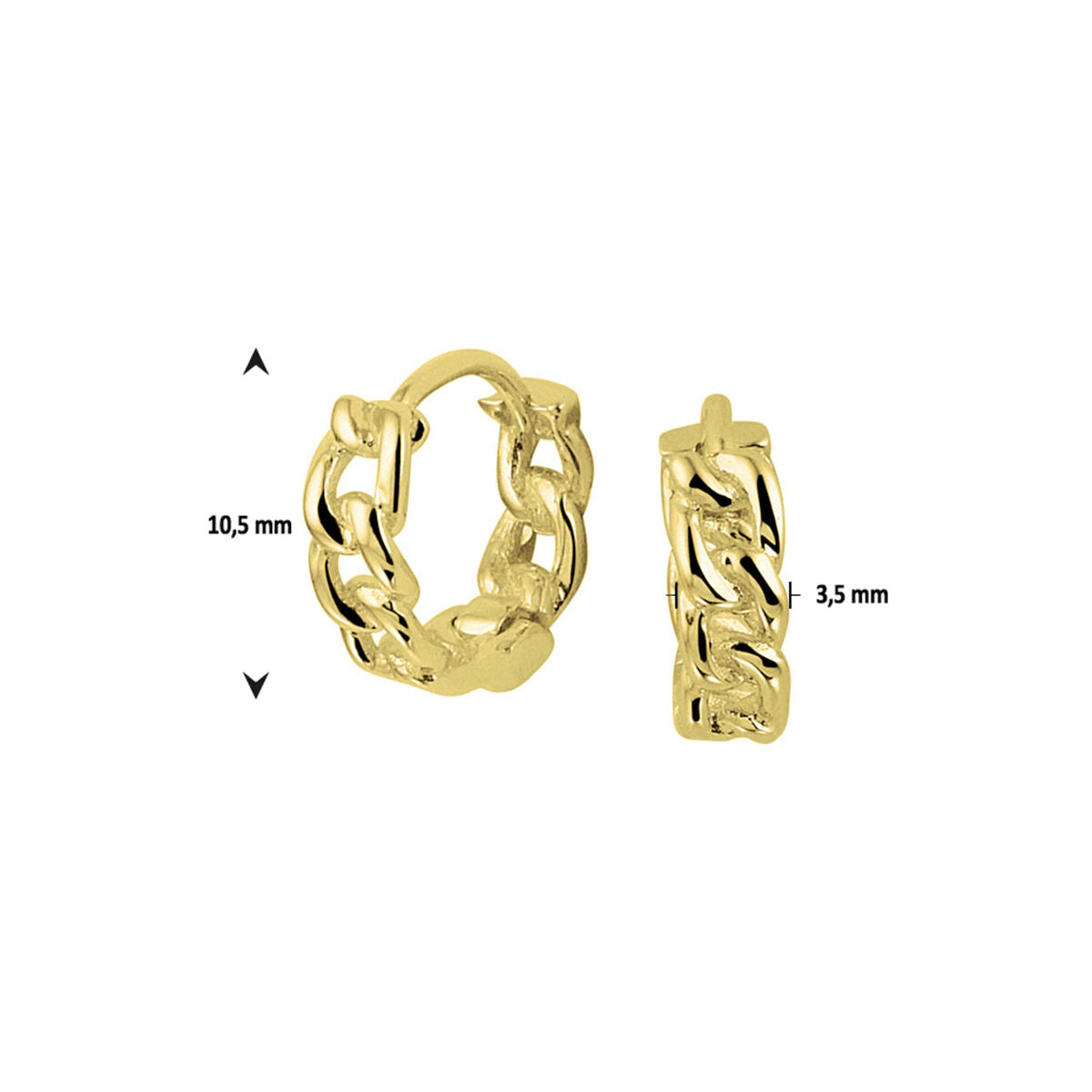 aros 1 micrón plata chapado en oro amarillo