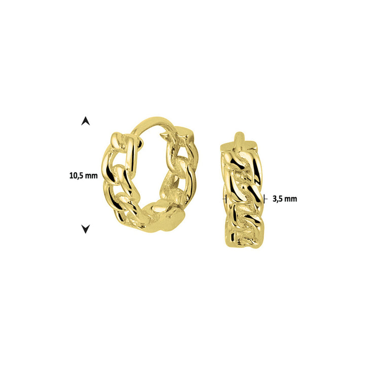 klapoorringen 1 micron zilver verguld (geel)
