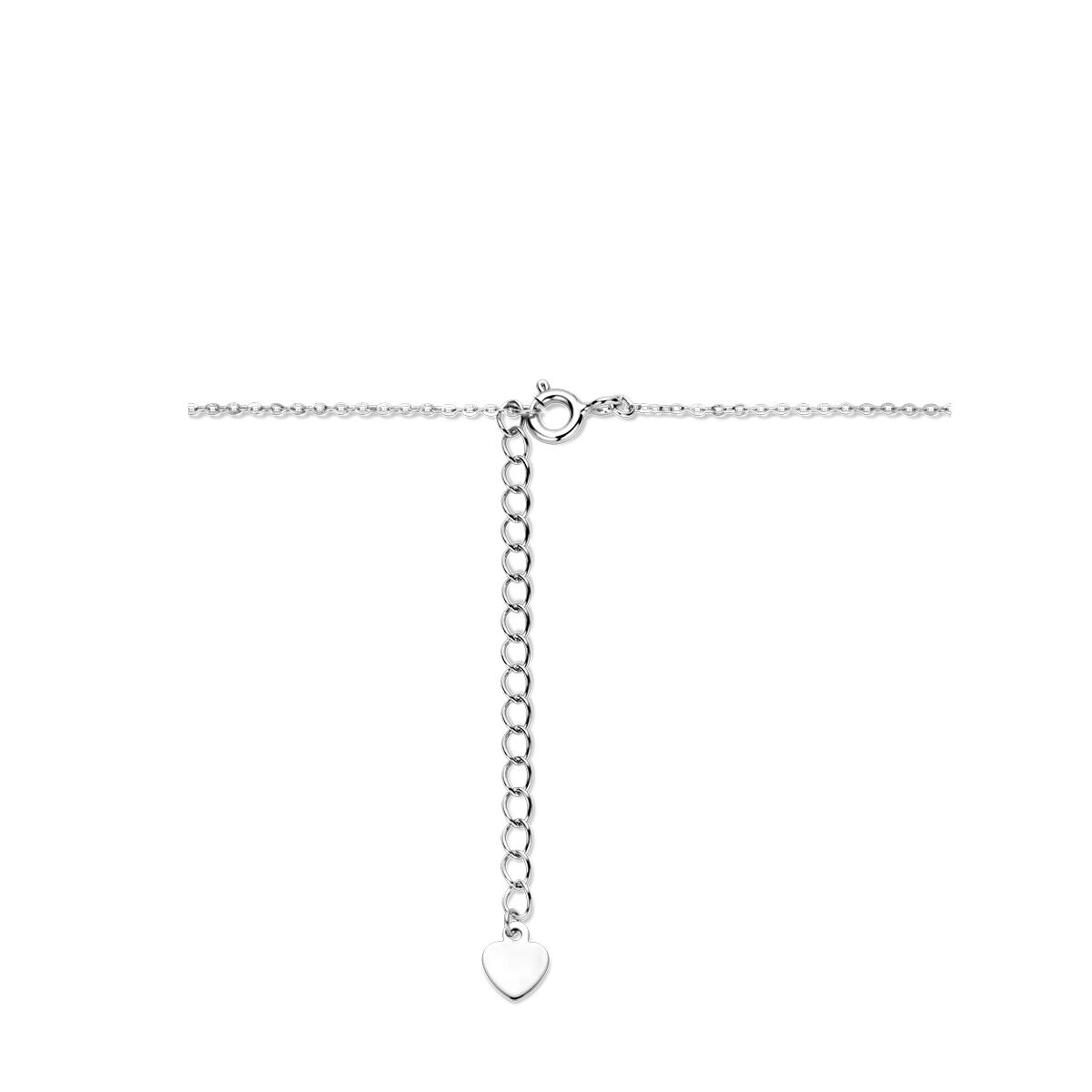 collar de corazones diamantado 41 + 4 cm plata rodiada
