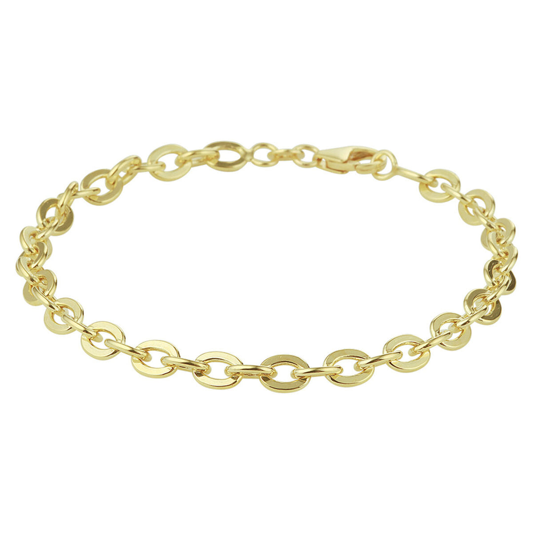 Pulsera de eslabones en oro amarillo con núcleo de plata, de 5,0 mm de grosor.
