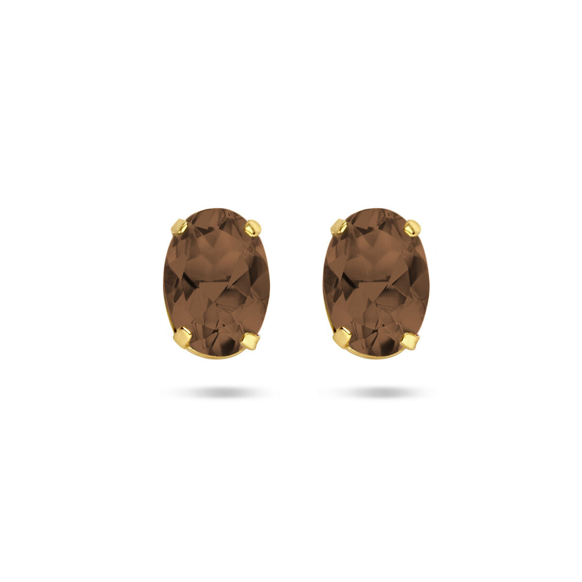 Pendientes de ópalo ahumado en oro amarillo de 14 quilates con forma ovalada.