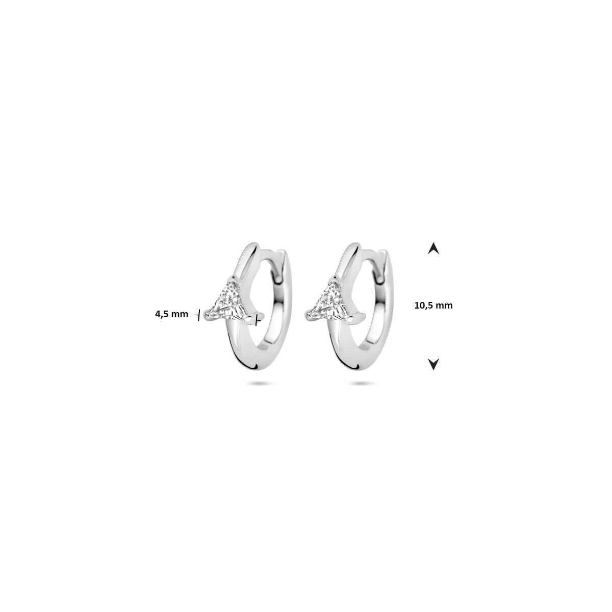 aros de zirconia 10,5 mm plata rodiada