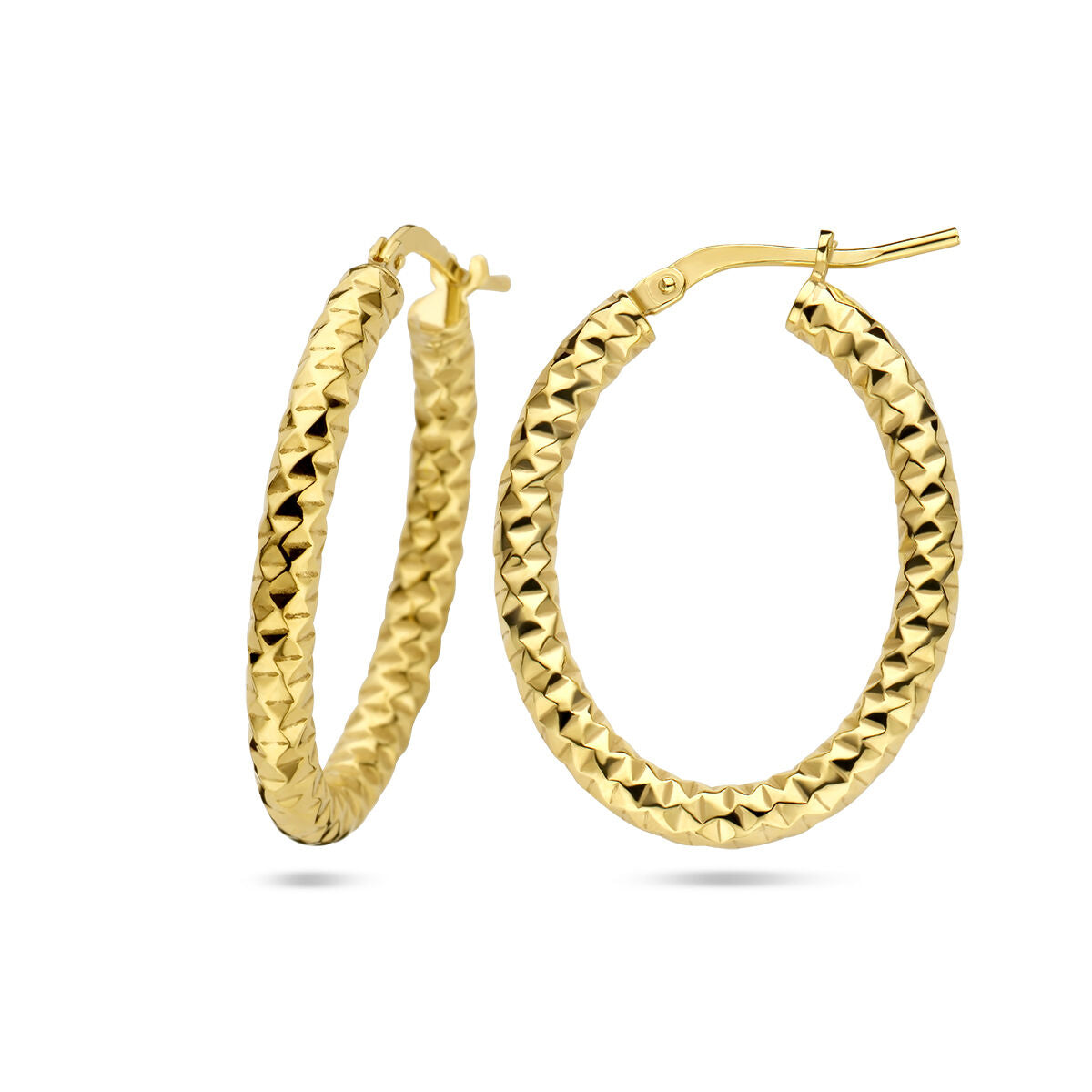 aros 3,0 mm redonde tubo diamantado 1 micrón plata chapado en oro amarillo