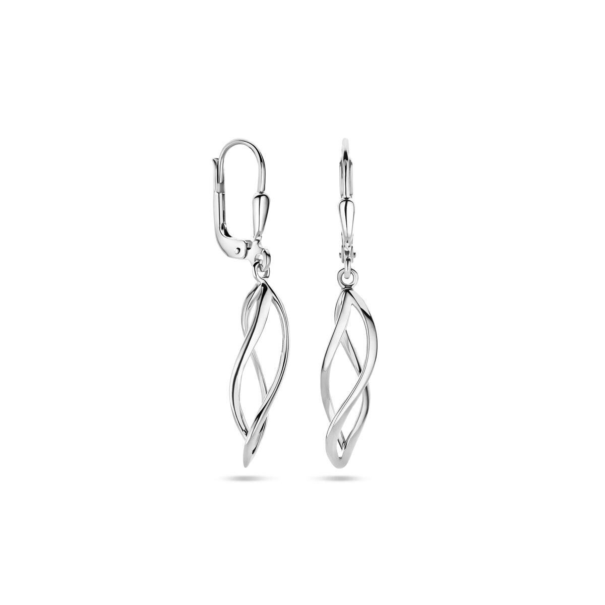 pendientes brisur gancho 36 mm plata rodiada