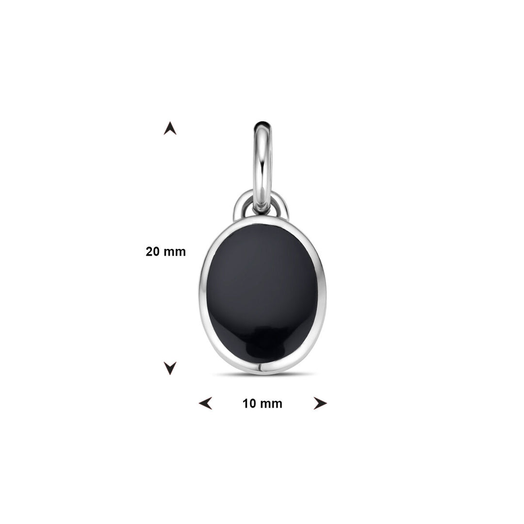 hanger onyx zilver gerhodineerd