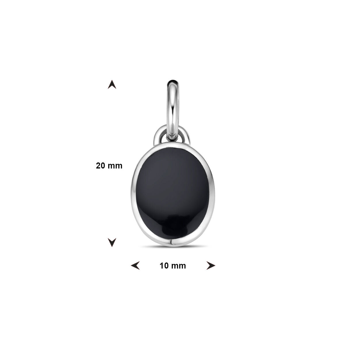 hanger onyx zilver gerhodineerd