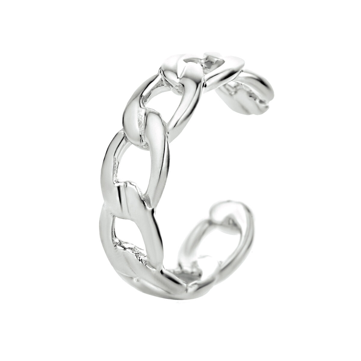 Ear cuff de eslabones en plata rhodiumizada.