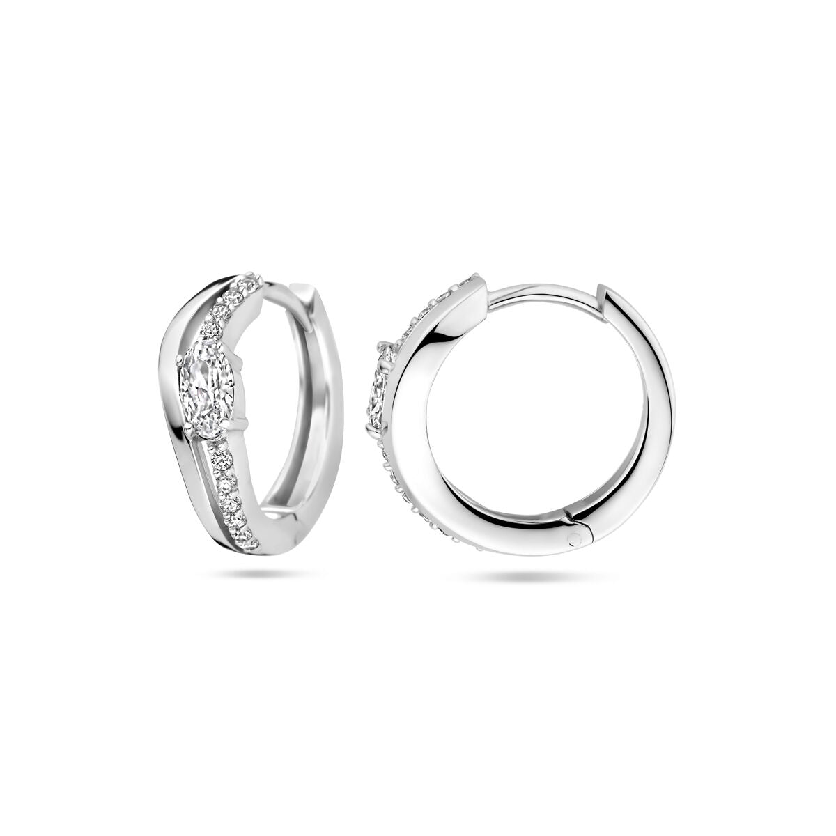 aros de circonita 14,5 mm plata rodiado