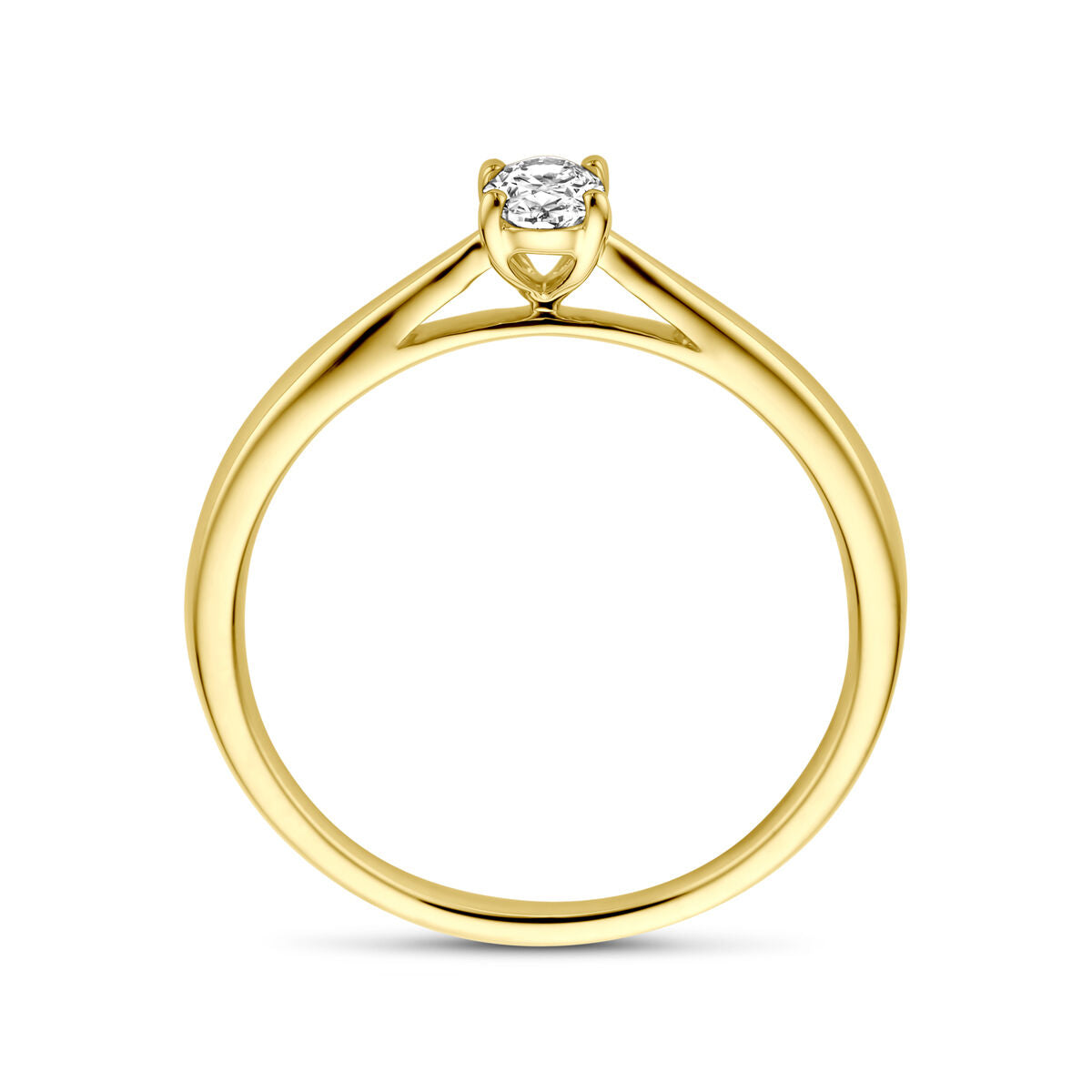 anillo diamante cultivado en laboratorio 0.25ct h si oro amarillo 14K