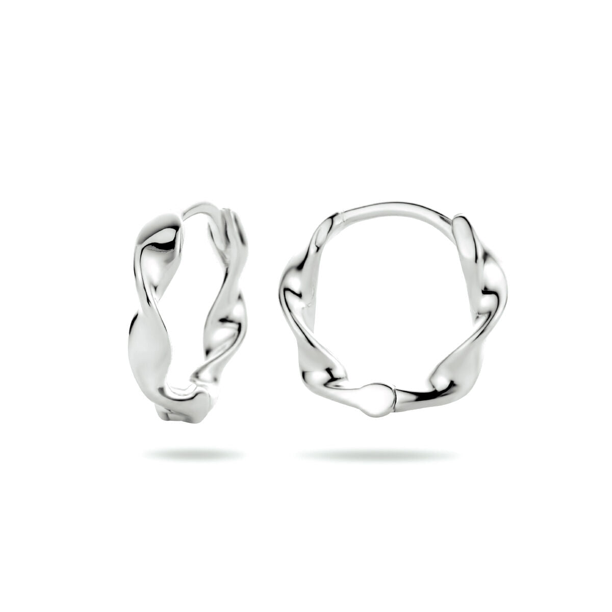 aros retorcidos de plata rodiada