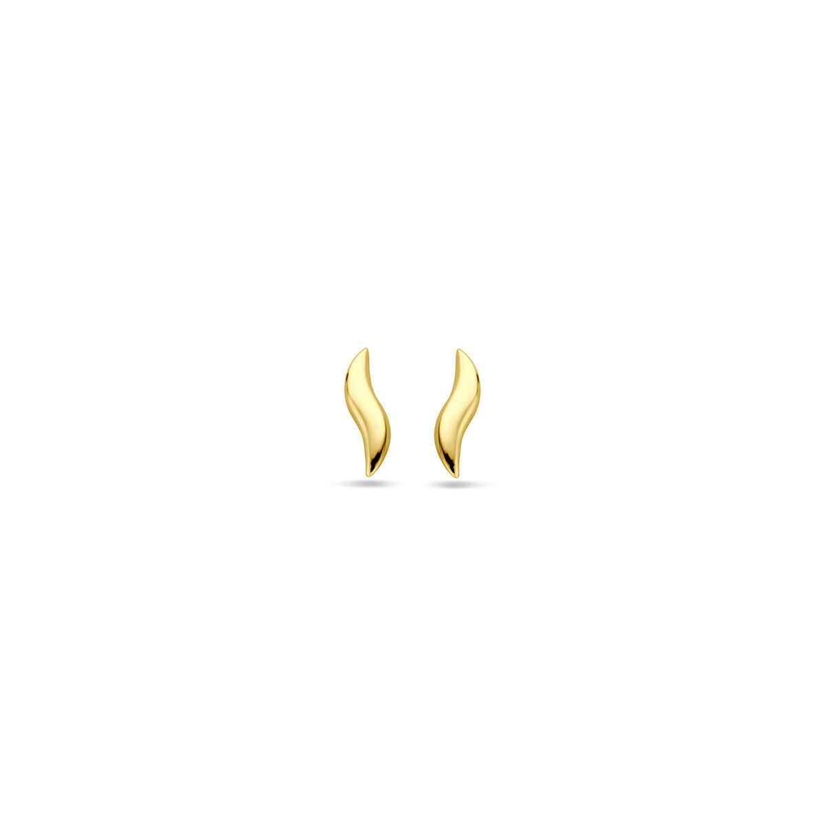 Pendientes de 14K en forma ondulada de oro amarillo de 7,5 mm.