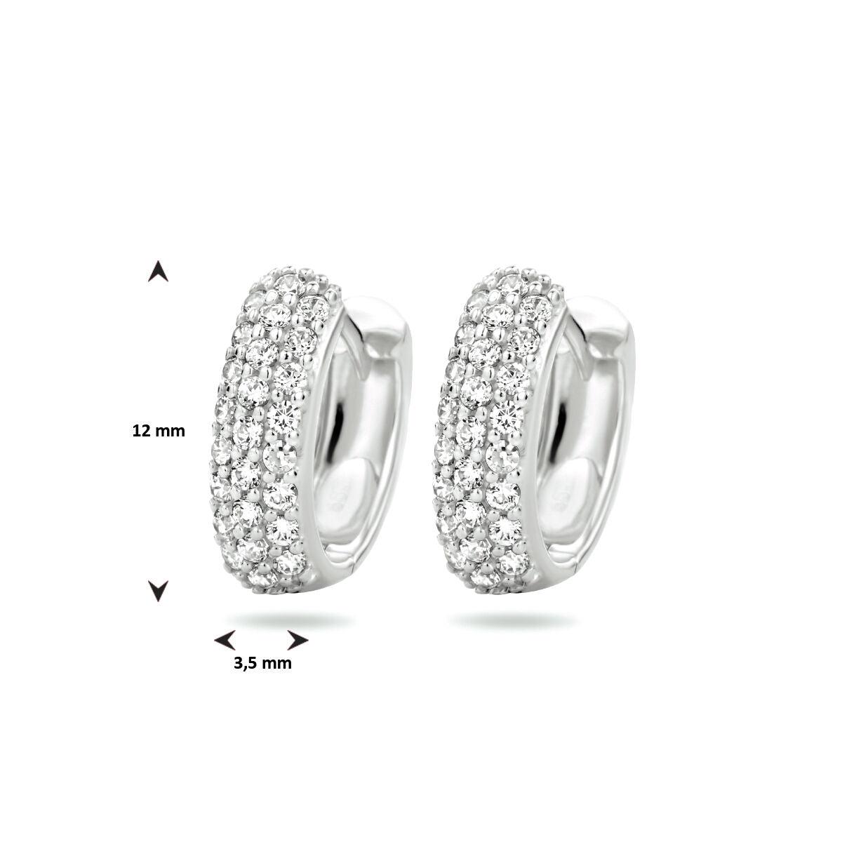 aros de zircón 14K oro blanco