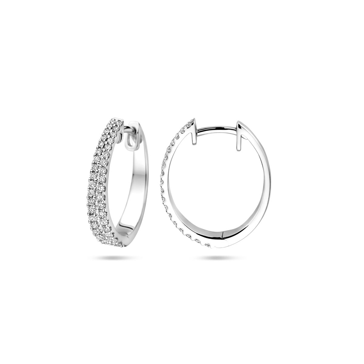aros de diamante H si 3,5 mm tubo oro blanco 14K