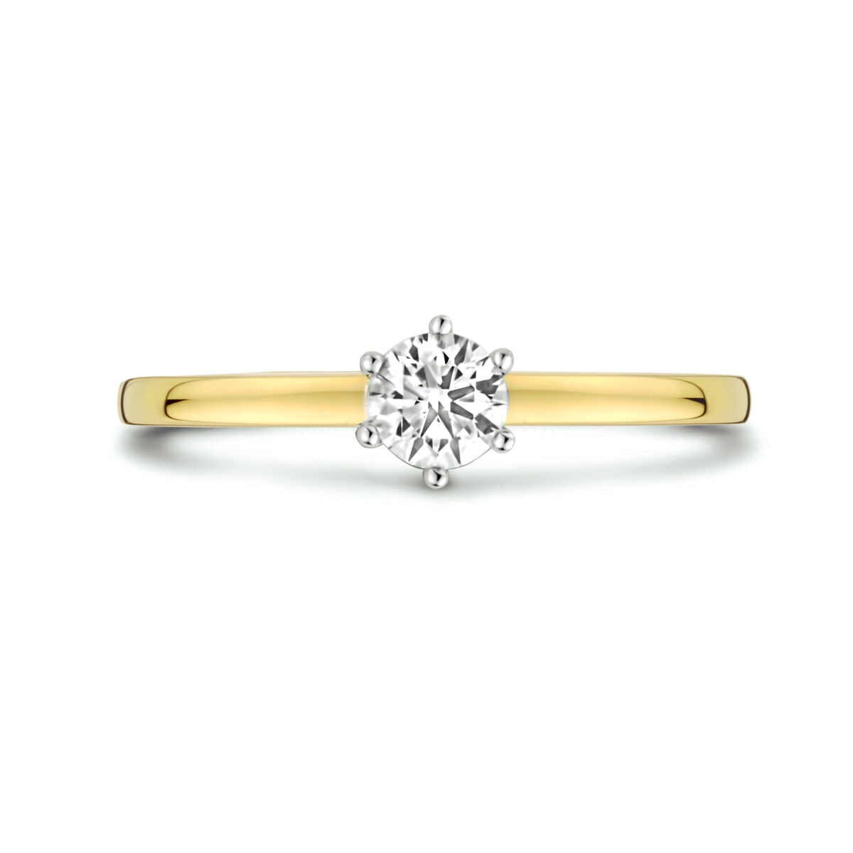 anillo diamante 0.25ct h si oro bicolor amarillo/blanco 14K