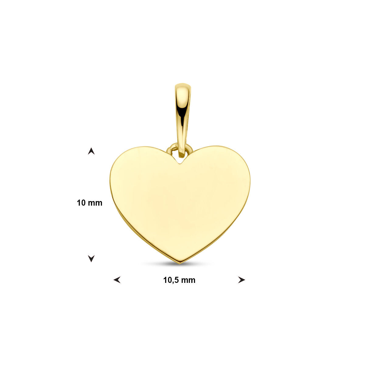 colgante en forma de corazón 14K oro amarillo
