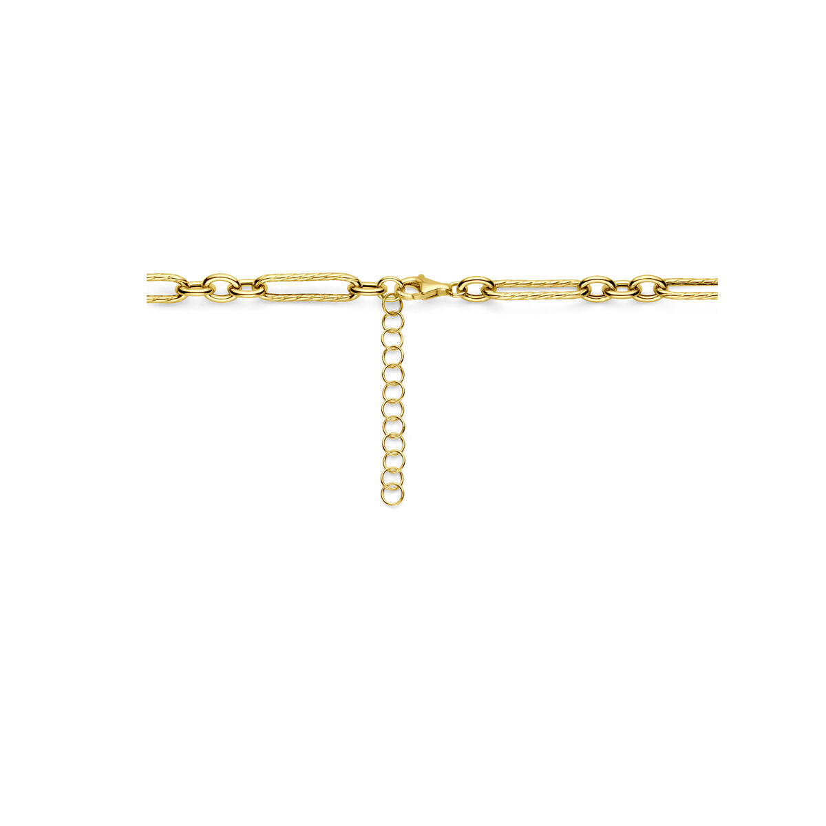 collar 7,5 mm 43 + 5 cm 3 micrones plata chapado en oro amarillo