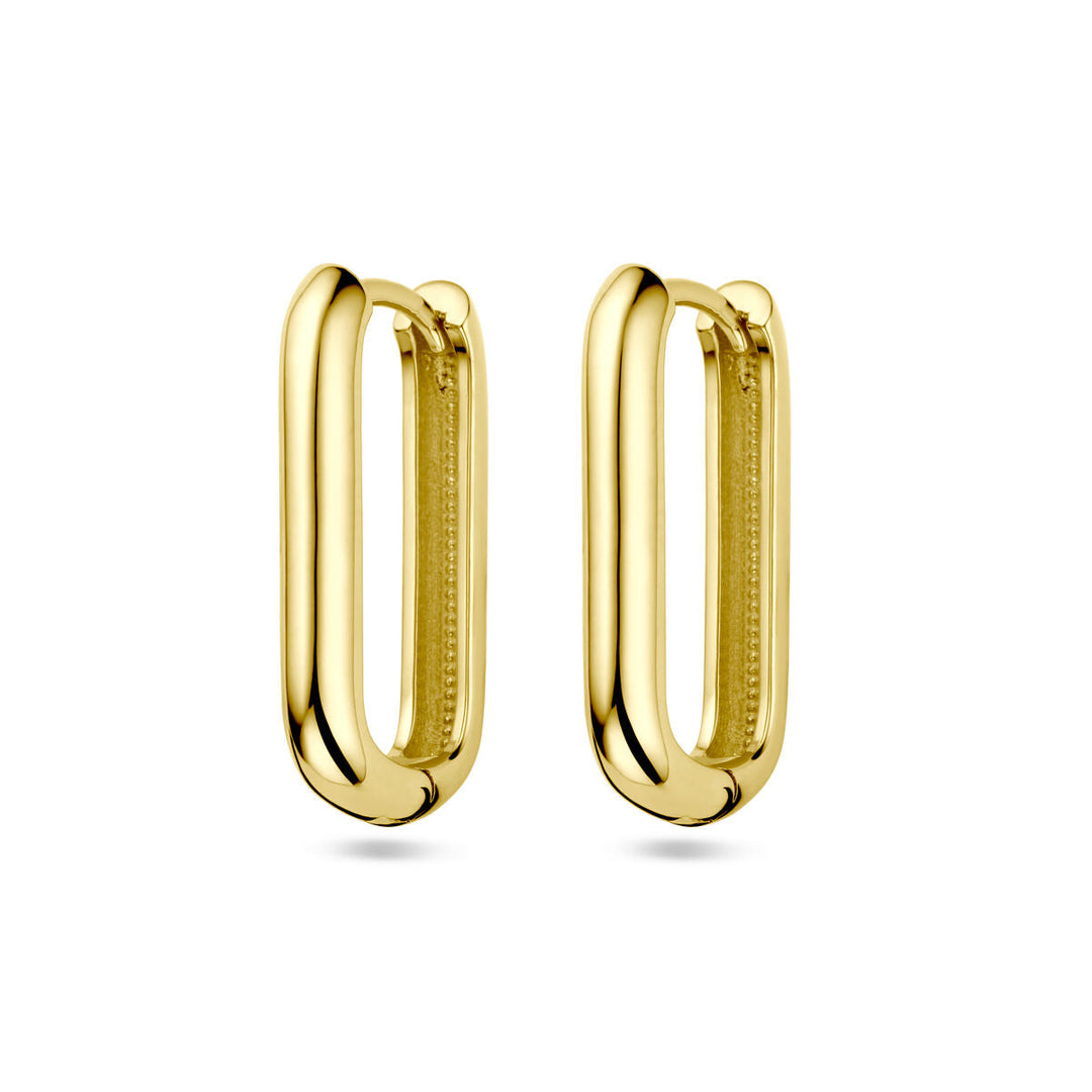 klapoorringen paperclip 14K geelgoud