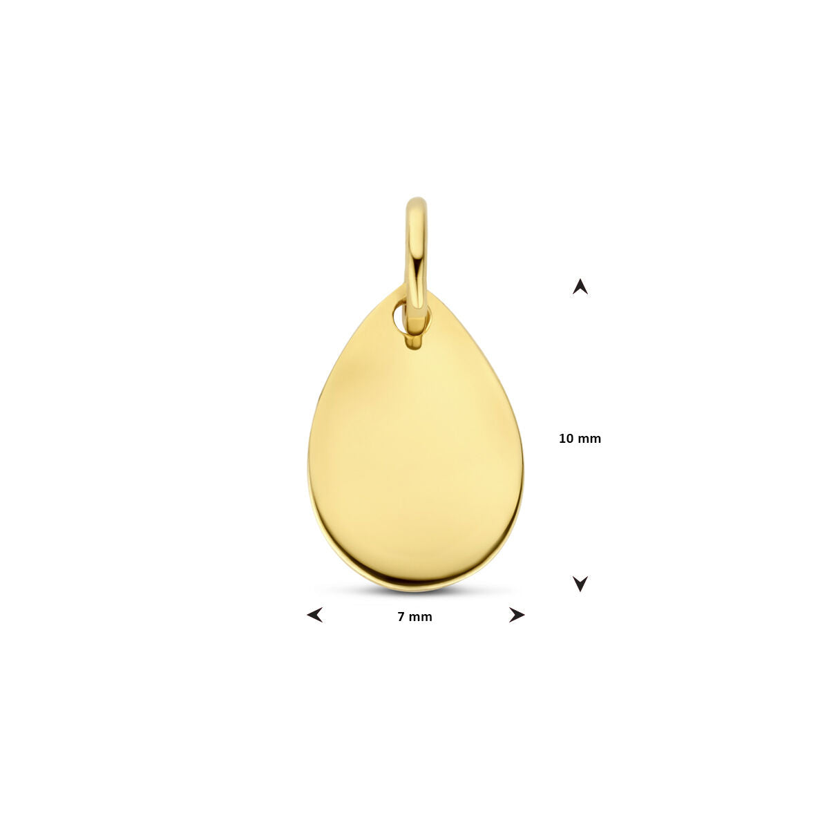 colgante grabado 10 mm oro amarillo 14K