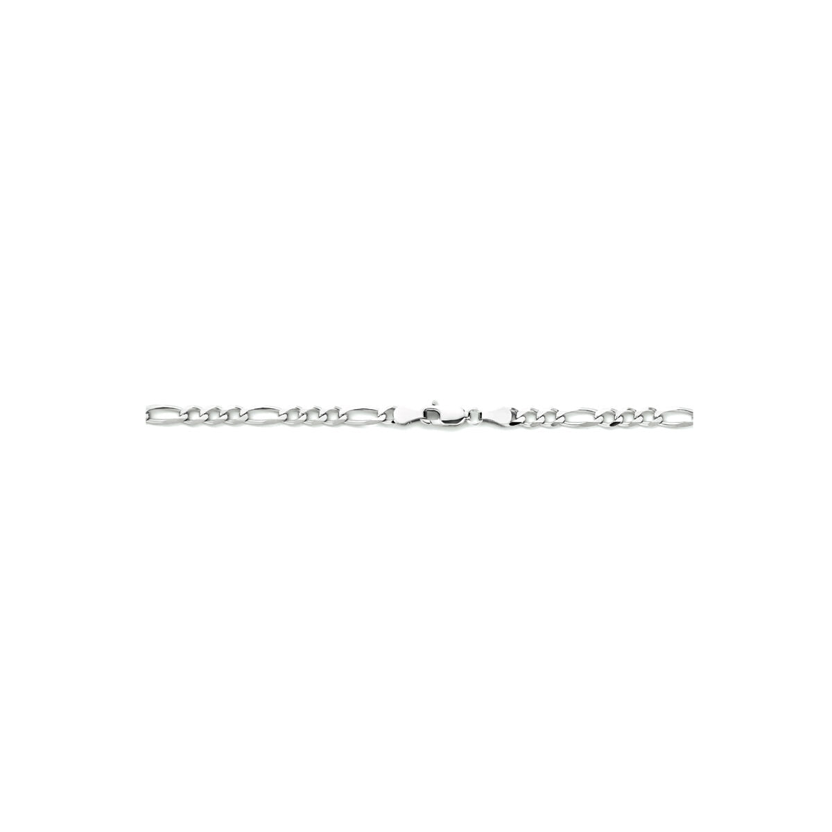 collar figaro 4,0 mm 50 cm plata rodiada