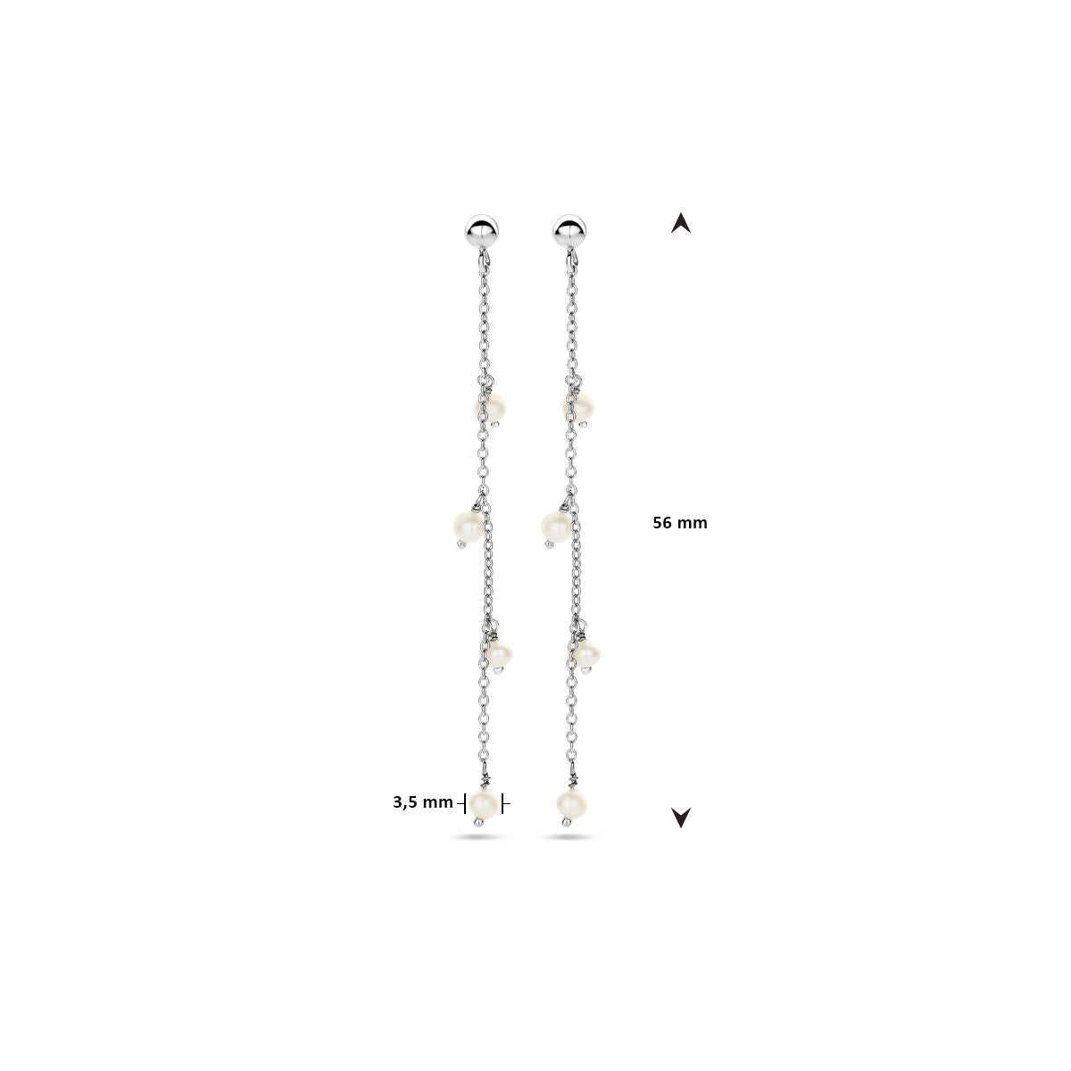 pendientes de perla plata rodiada