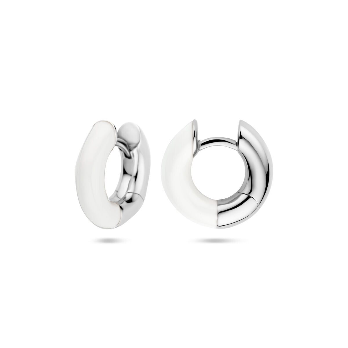 aros de esmalte blanco 4 mm plata rodiada