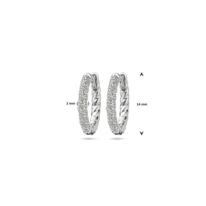 klapoorringen zirkonia zilver gerhodineerd
