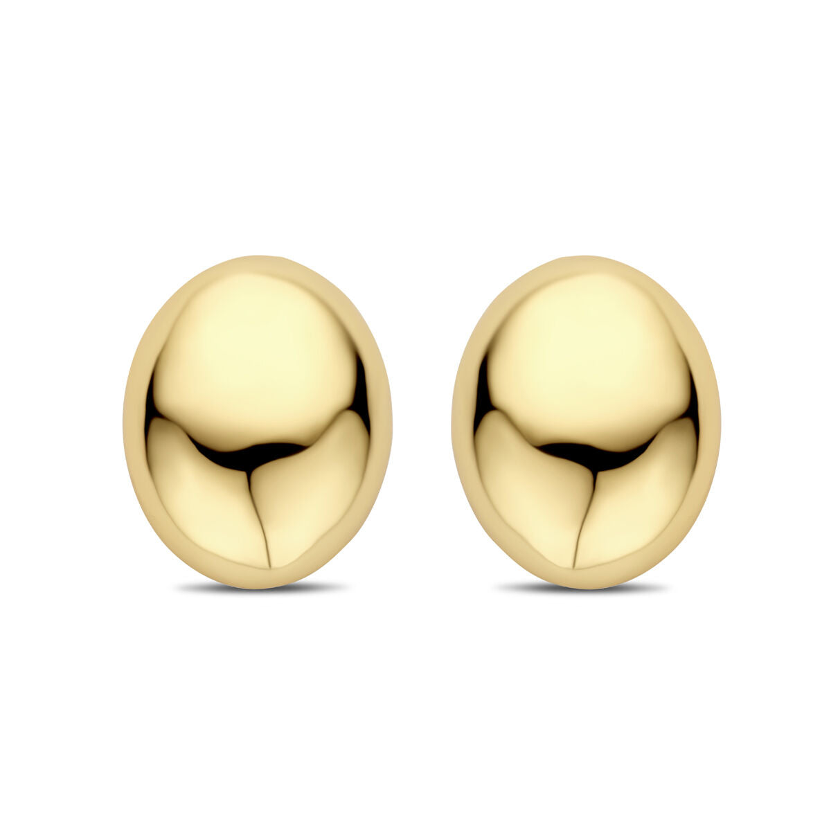 Pendientes de aro de 20 mm, con acabado en plata dorada de 1 micrón y forma ovalada.