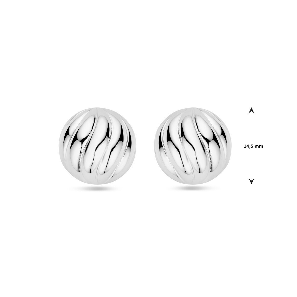 pendientes de botón 14,5 mm plata rodiado