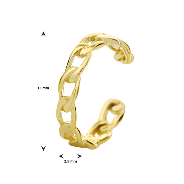 earcuff schakel 1 micron zilver verguld (geel)