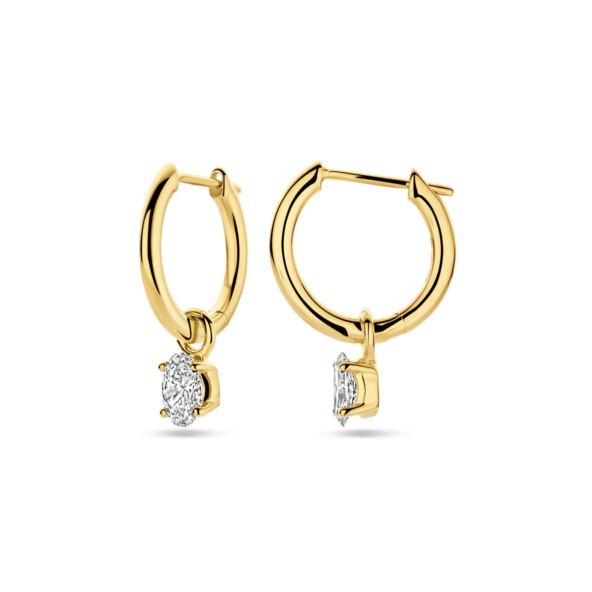 aros de diamante cultivado en laboratorio 0.5ct (2x 0.25ct) h si 14K oro amarillo