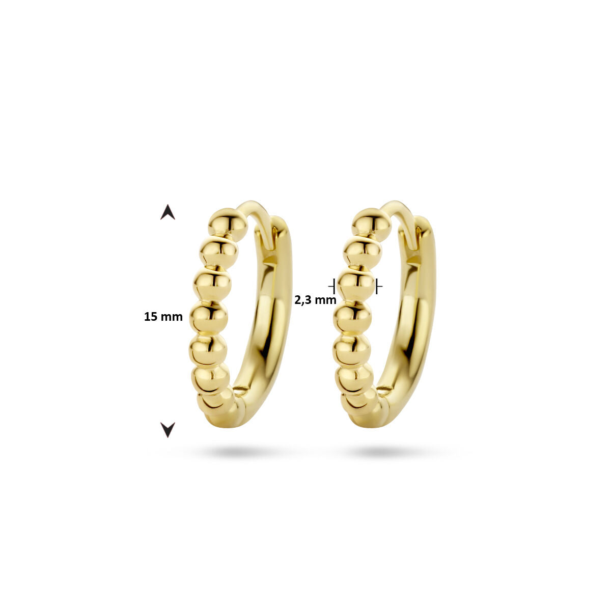 aros bolitas 1 micrón plata chapado en oro amarillo