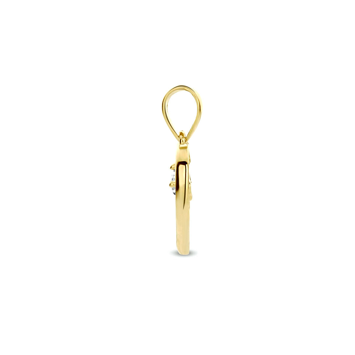 colgante corazón circonita 14K oro amarillo